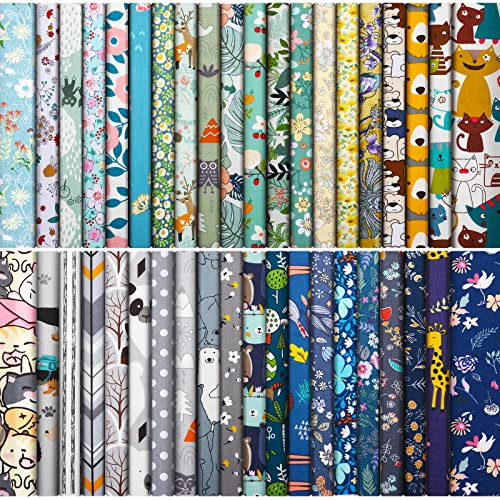 40 Pcs 10 x 10 Inches Cotton Fabric Bundle Squares Precut Fabric Multi Color