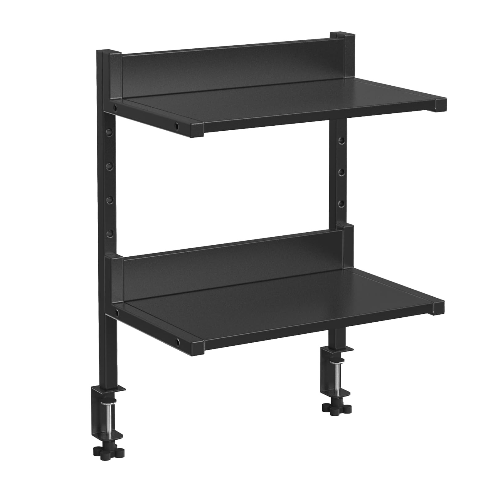 Clamp On Desk Shelf, 2-Tier Desktop Organizer, Space-Saving Desk Shelf with A...