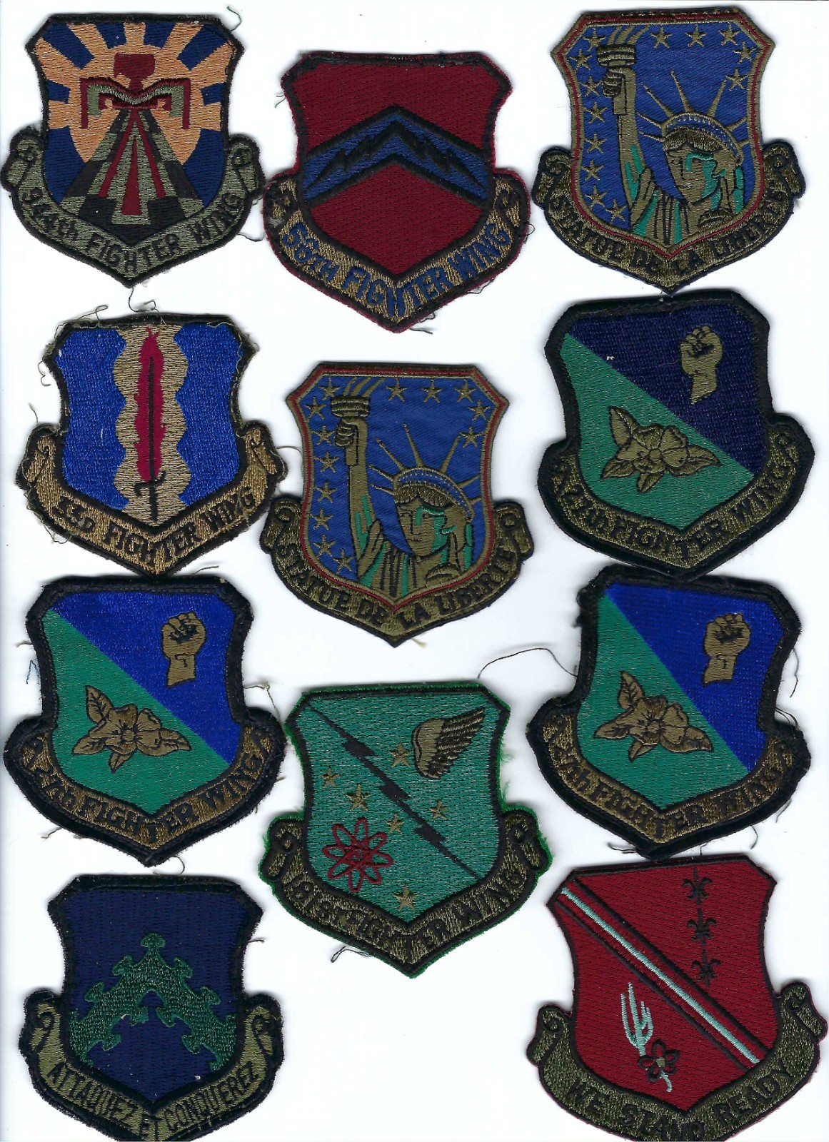 PATCH USAF   11  SUBDUED FIGHTER PATCHES AS SHOWN     JT-68