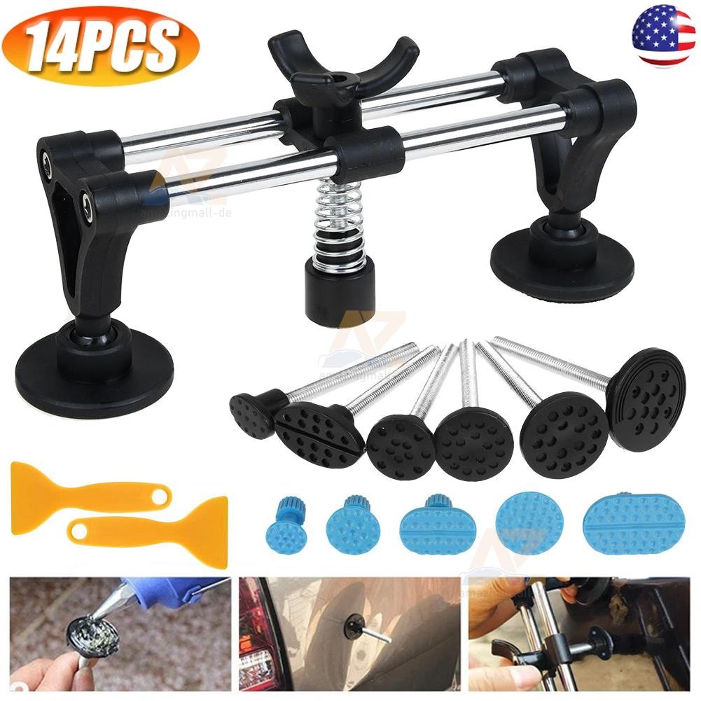 Car Paintless Dent Puller Tabs Bridge Lifter Body Repair Hail Removal Tool Kits~