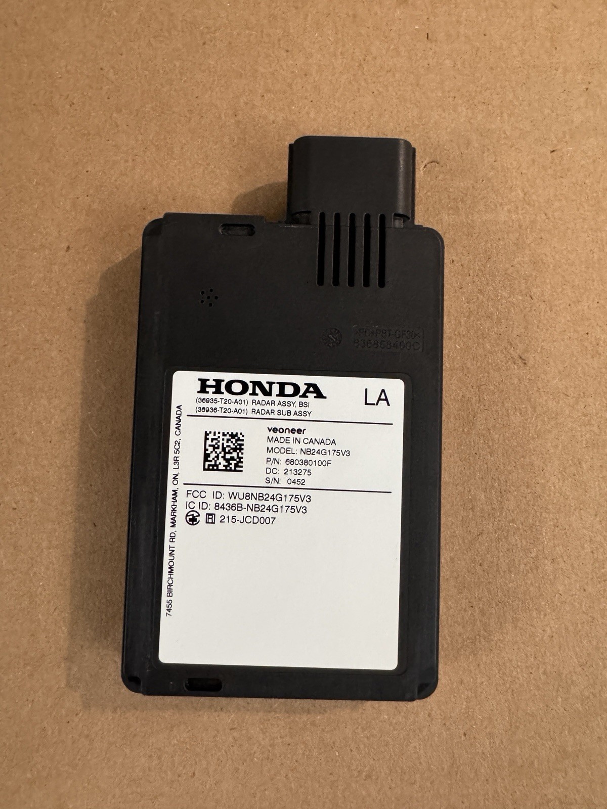 Genuine Honda Blind Spot Radar 36936-T20-A01 36935-T20-A01