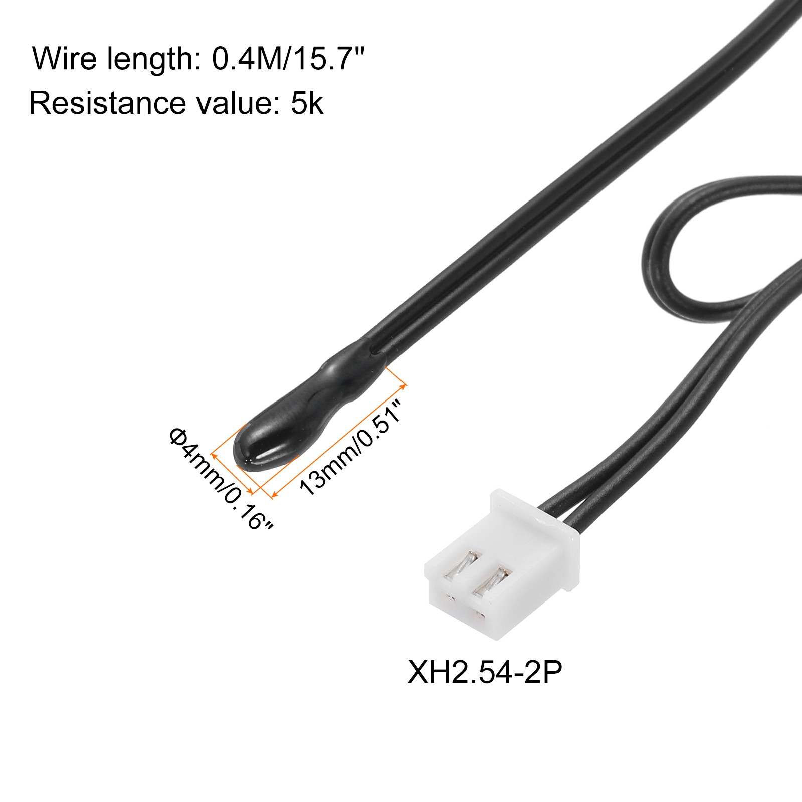 1 Pcs 5K NTC Thermal Sensor Probe,Epoxy Temp Sensor Probe 15.7 Inch