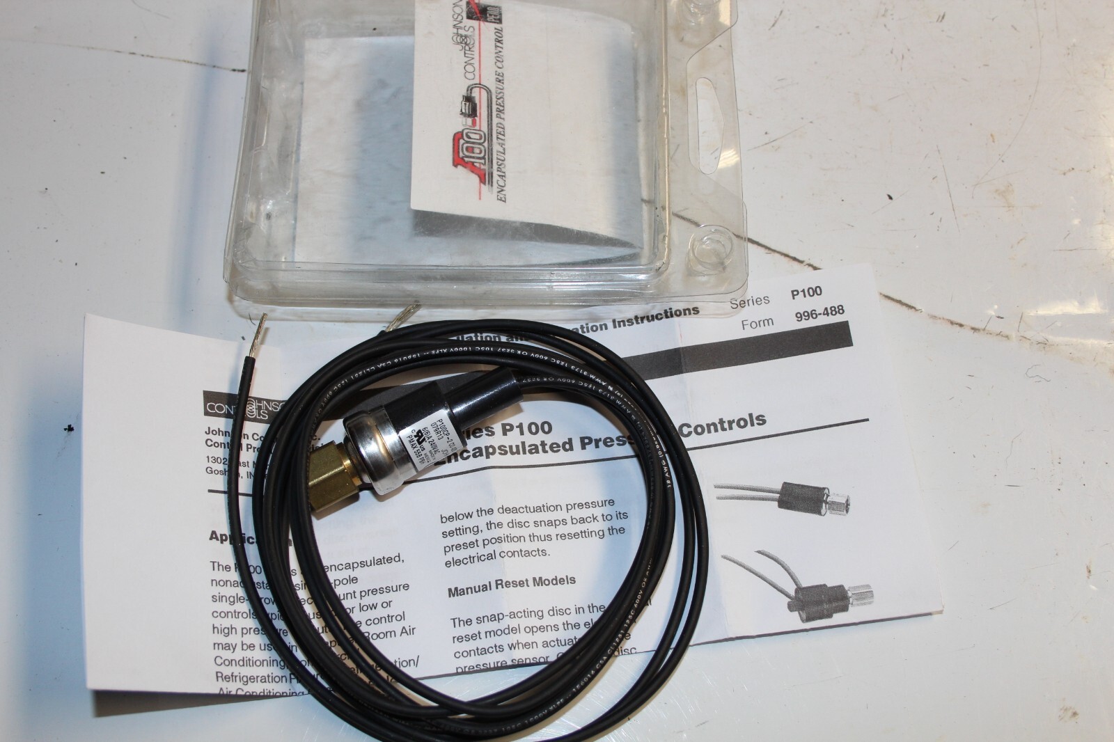 Johnson Controls P100CP-2C Pressure Switch Open at 425 PSIG