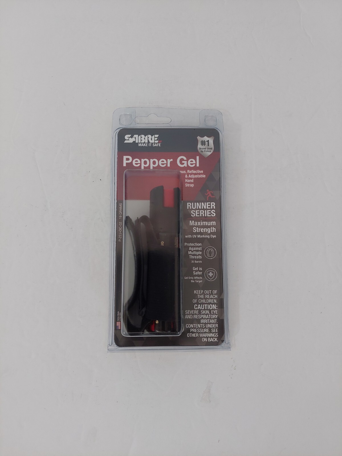 Sabre Runner Pepper Gel Black Adjustable Reflective Hand Strap One Size Fits Mos