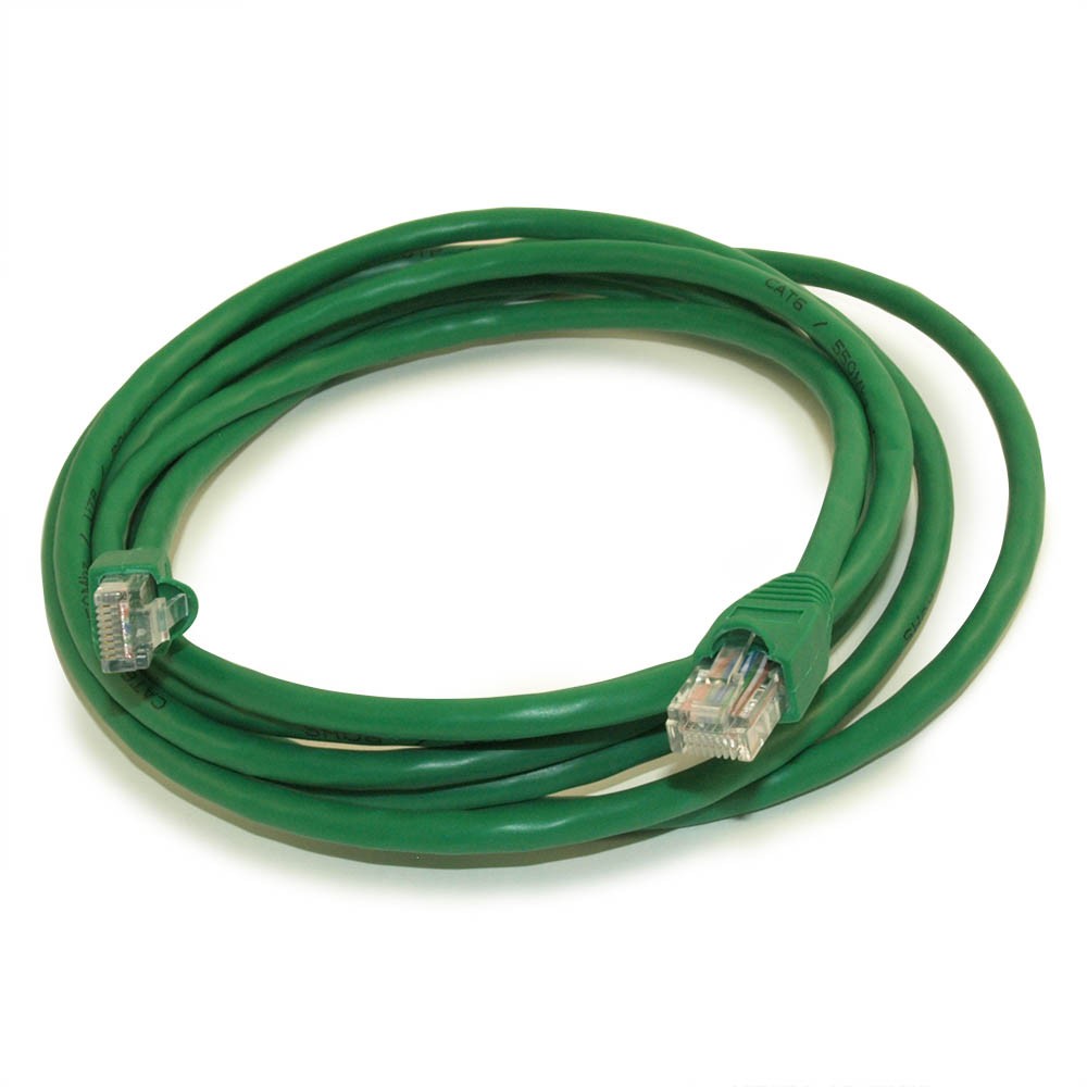 10ft Cat6 Ethernet RJ45 Patch Cable  Stranded  Snagless Booted  GREEN