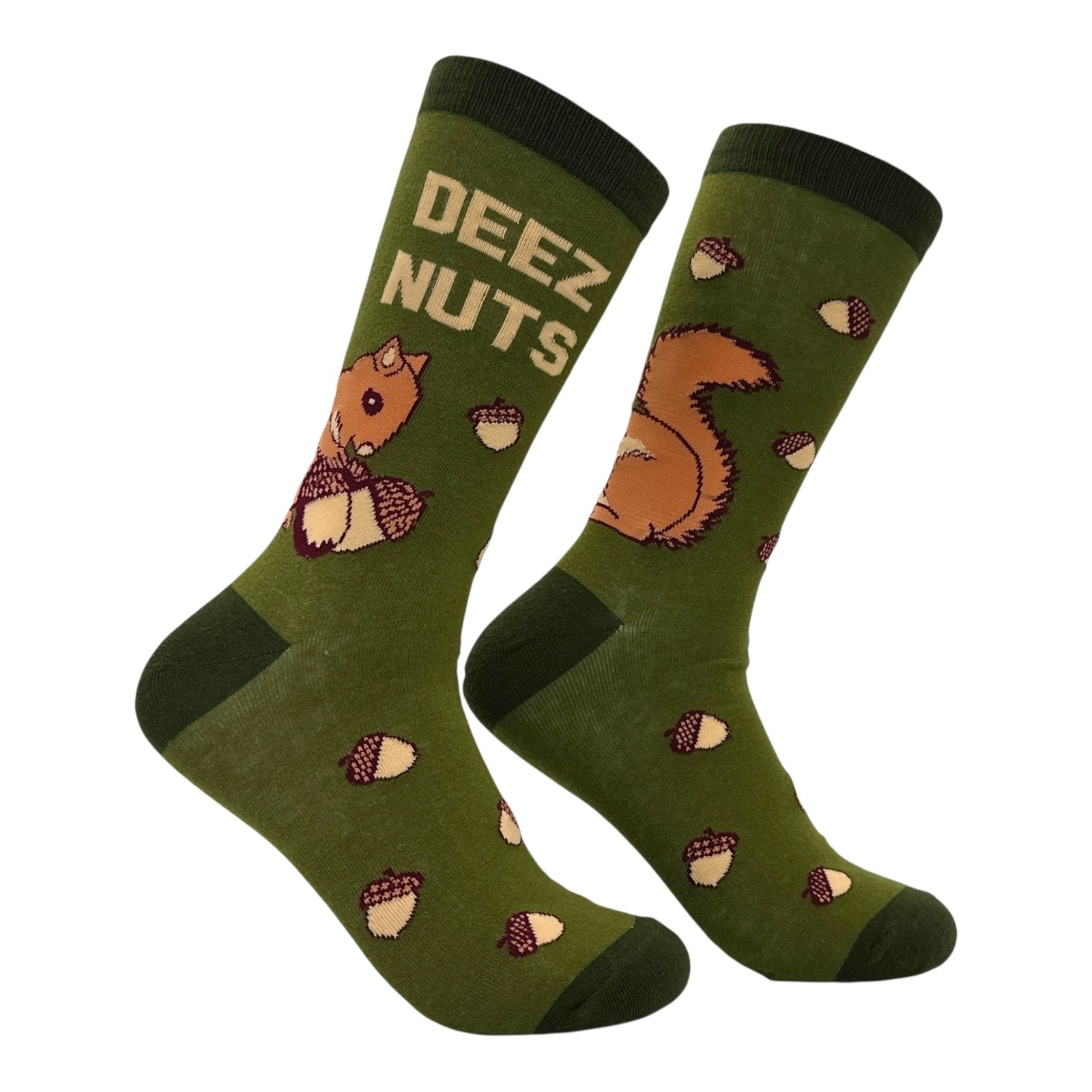 Deez Nuts Socks Funny Sarcastic Squirrel Graphic Novelty Footwear for Men