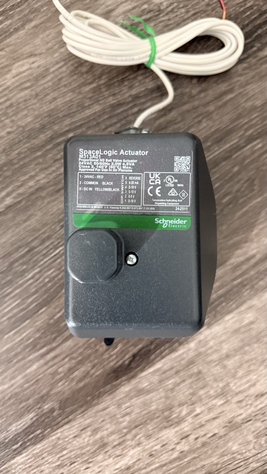 Schneider Electric SpaceLogic M313A0 Damper Actuator w/ Wire Leads 24VAC