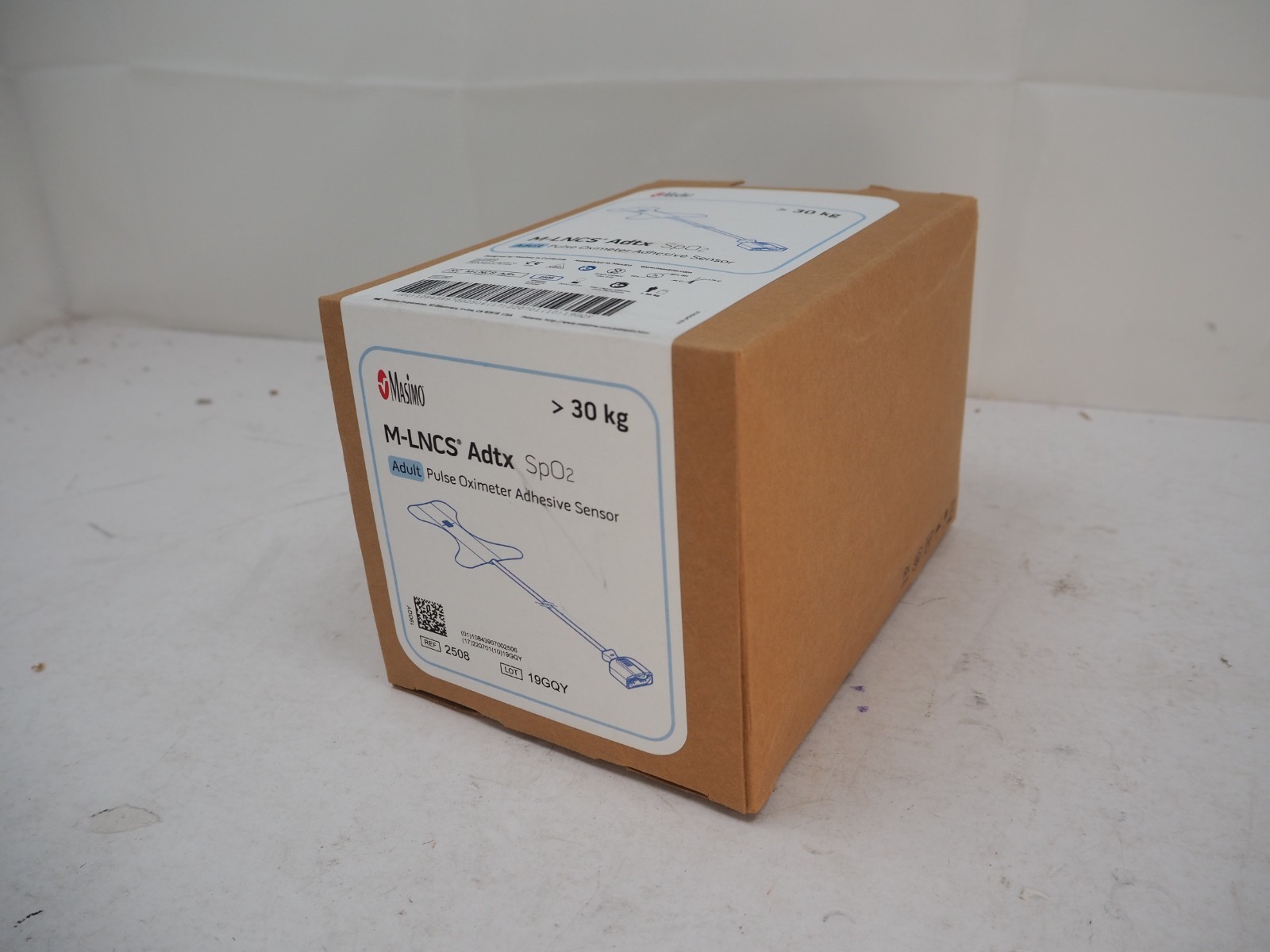 New Box of 20x Genuine Masimo 2508 M-LNCS Adtx Adult SpO2 Adhesive Sensor   LNCS