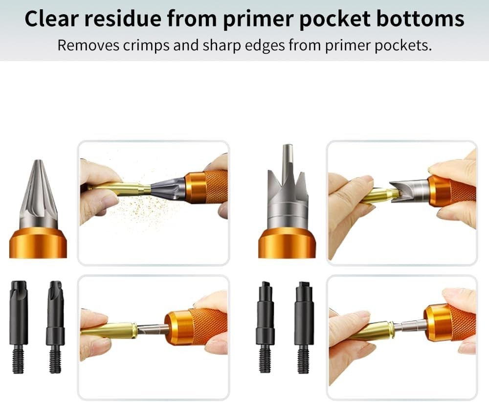 Case Prep Multi-Tool, Fits Case .17-.45 Caliber, Case Chamfer Deburring Hand Too