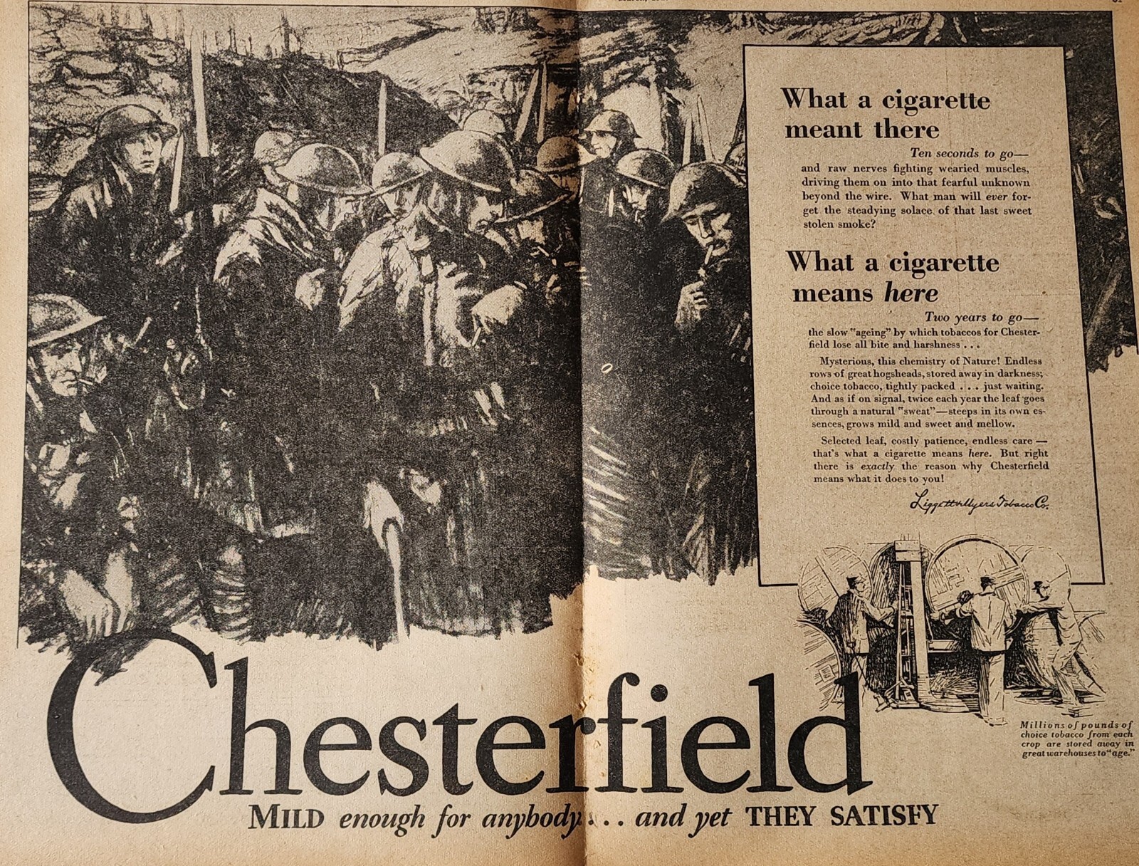 Chesterfield Cigarette Picture 1929 Magazine Ad Advertisement Smoking Decor