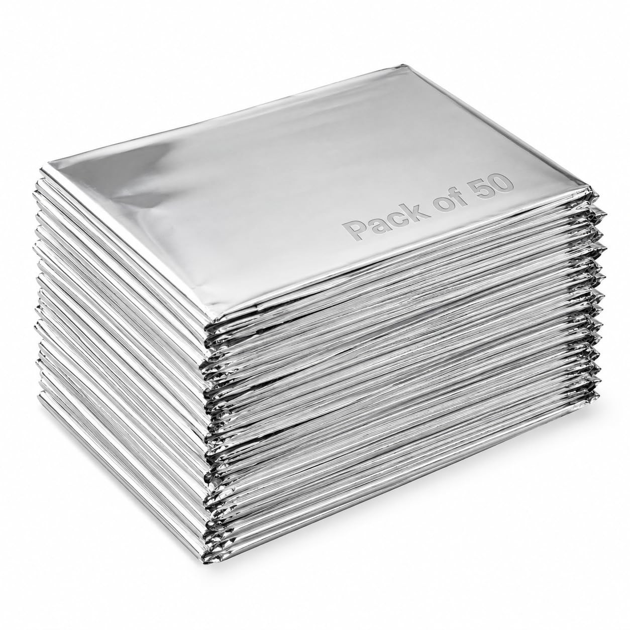 BH Lot of 50 Emergency Mylar Blankets  84" x 52"