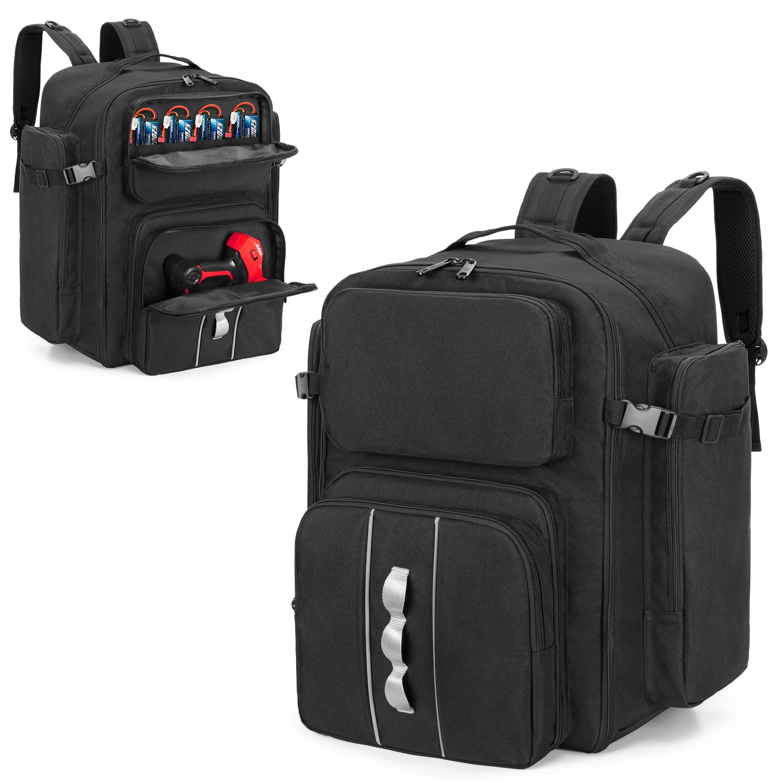 GOBUROS RC Backpack for 1/10 Car, RC Storage Bag with Multi Pockets for Tools...