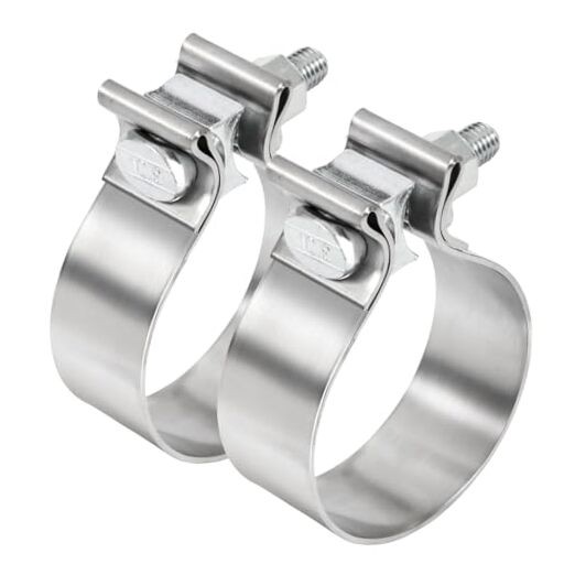2.5 inch Exhaust Clamp, 2 1/2 Exhaust Clamp Stainless 2.5 Exhaust Clamp 2pcs