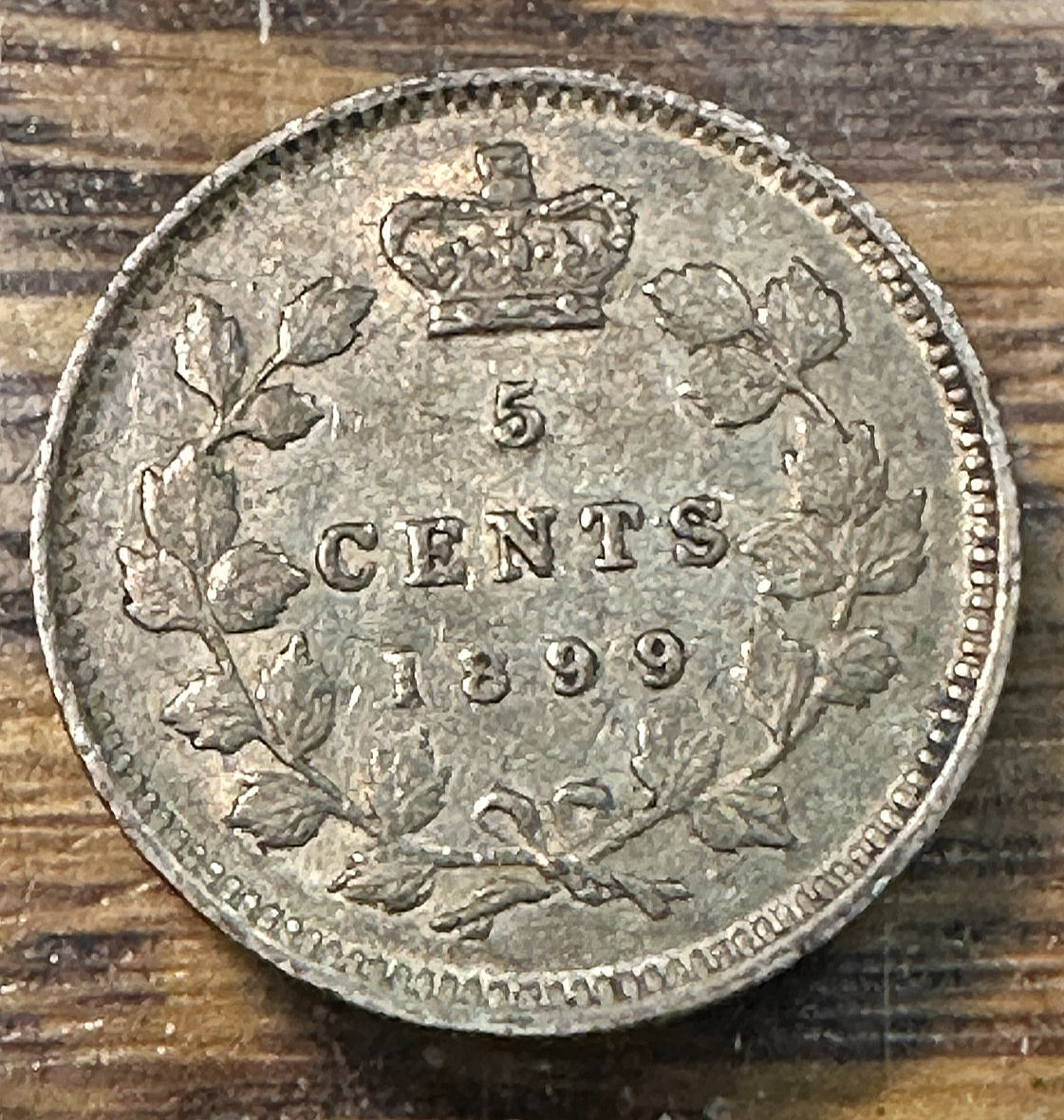 1899 Canada 5 Cents Nice Original AU CHRC