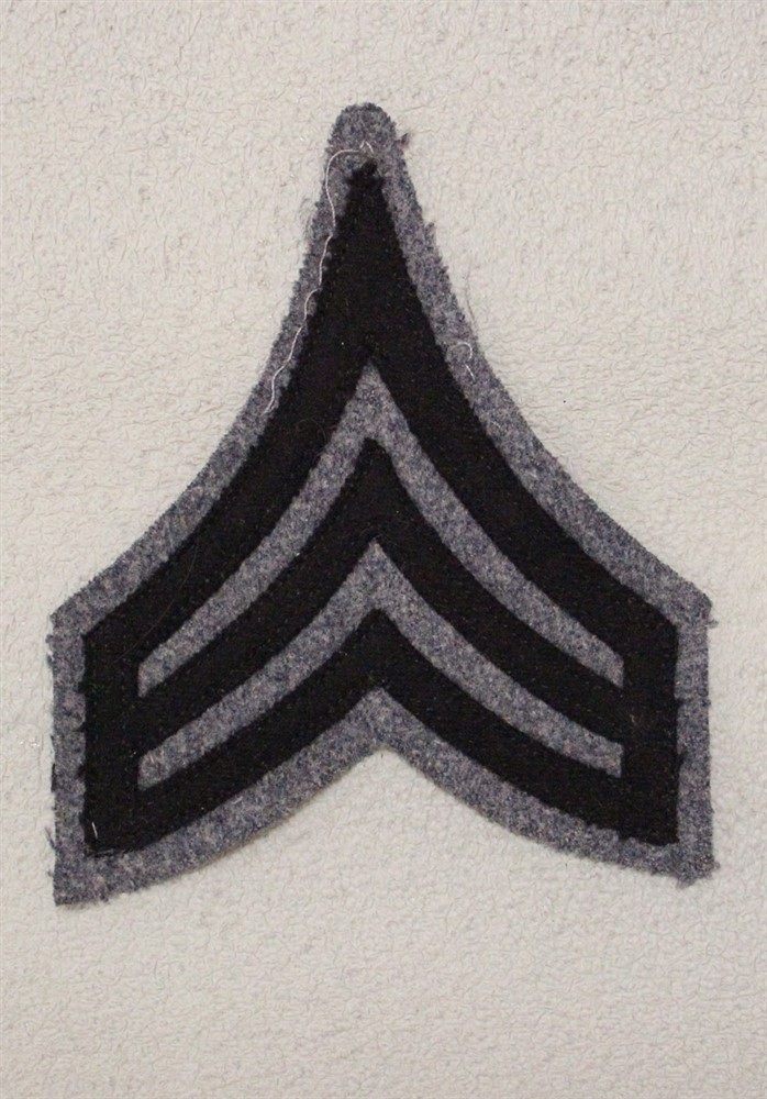 Cadet Chevron 178: Lieutenant - WWII era black on blue/gray, 4"