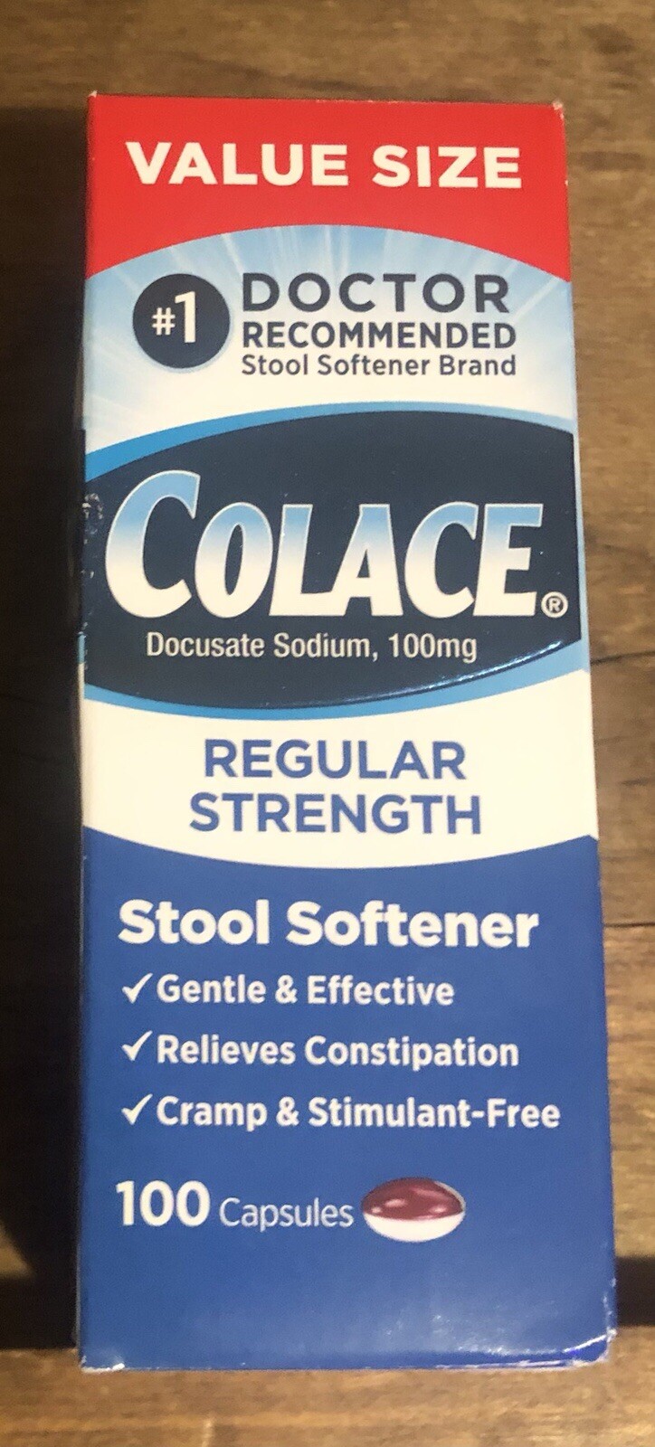 Colace Stool Softener 100mg – 100 Capsules | Gentle Relief | EXP 03/2027 NEW