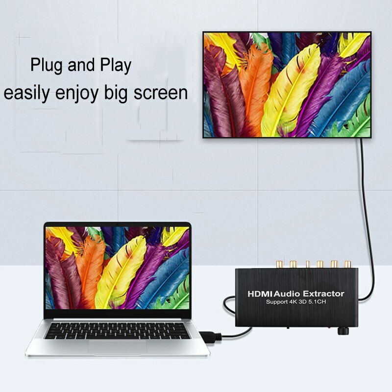 4K 3D 5.1CH Audio Extractor Decoder AC3/DTS Sound RCA 1080p HDMI Video Converter