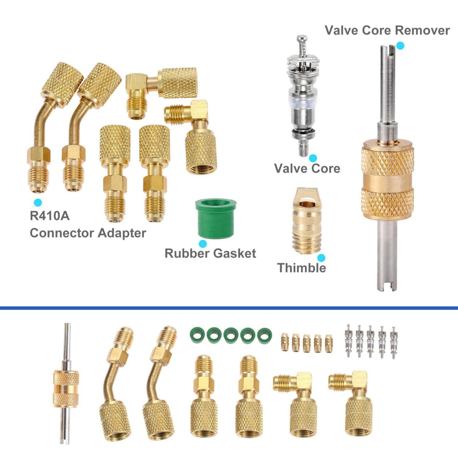 R410A Adapter Kit Mini Split Adapter 5/16 To 1/4 Coupler Brass+Rubber 100% New