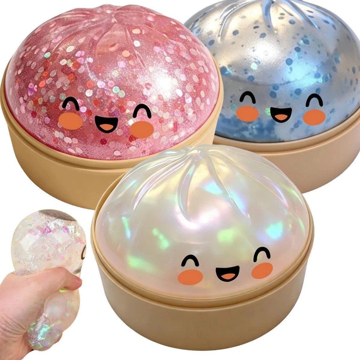 Below Mystery Squishy Bun Dumpling RARE GLITTER Limited Edition