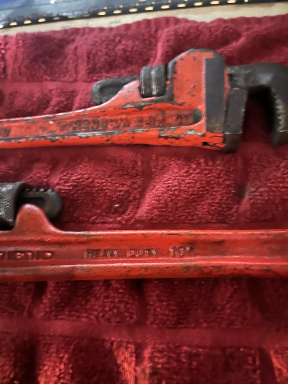 Pipe Wrench Set Of 2 Vintage 10 Inch