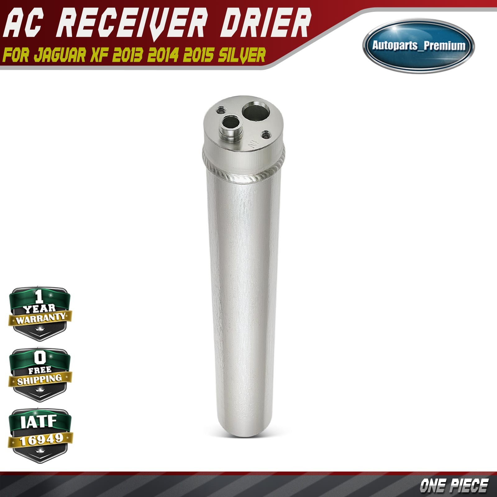 Aluminum A/C AC Receiver Drier for Jaguar XF 2013 2014 2015 CX2319B961AA Silver