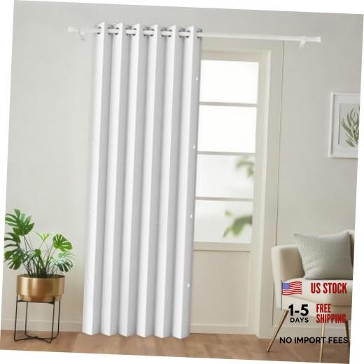 Grayish White Pleated Curtains - 45"x72" - 100% Blackout - Pack of 1