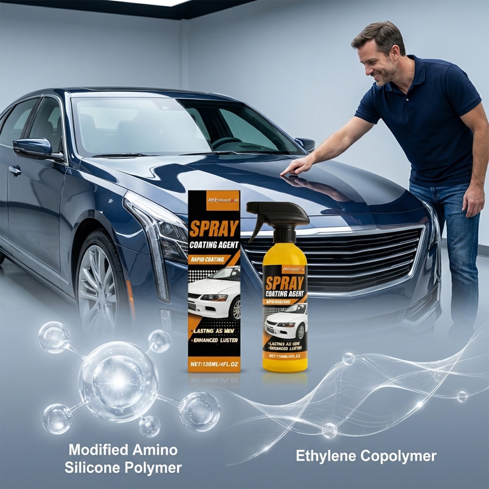 Car Coating Spray,Quick Effect Coating Agent,Car Scratch Wax Polish Spray Liquid