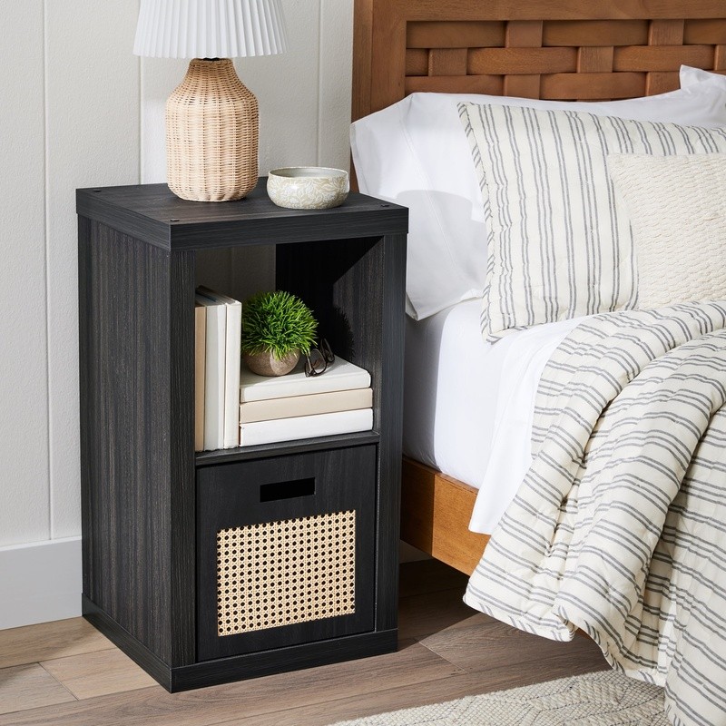 2-Cube Storage Organizer Modern Bookcase Open Back Easy Assemble Utility Style