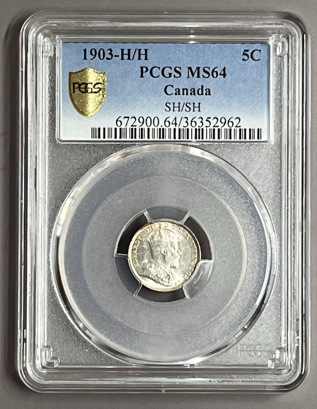 1903-H/H Canada 5C PCGS MS64 SH/SH
