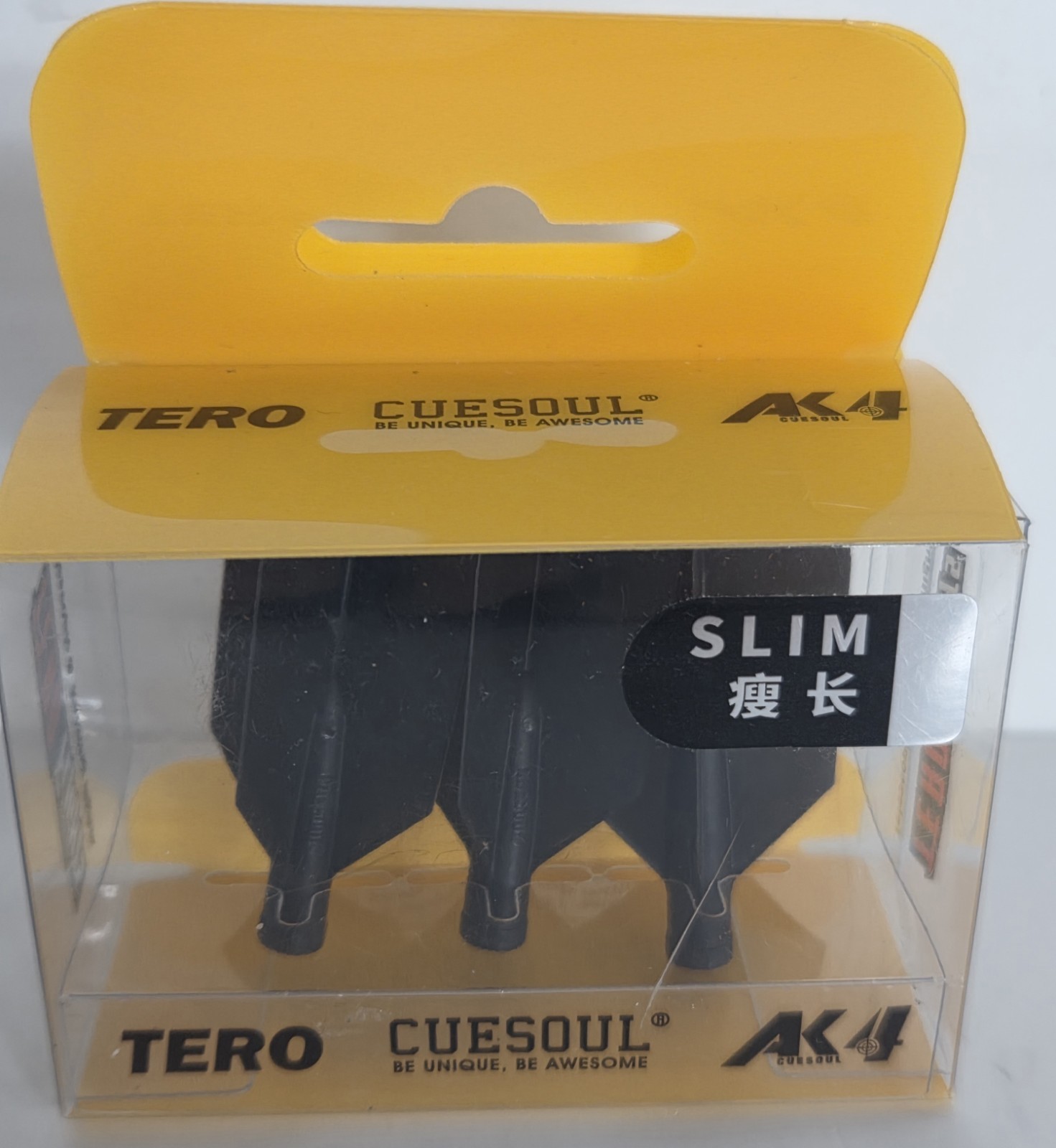 TERO Cuesoul AK4 Dart Flights Slim BLACK Set of 3 Pcs Standard Shape