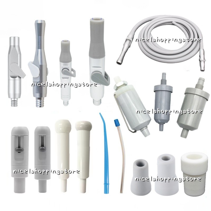 Dental Saliva Ejector Suction Valve Strong&Weak Tip Adaptor/Rubber Snap Tip/Hose