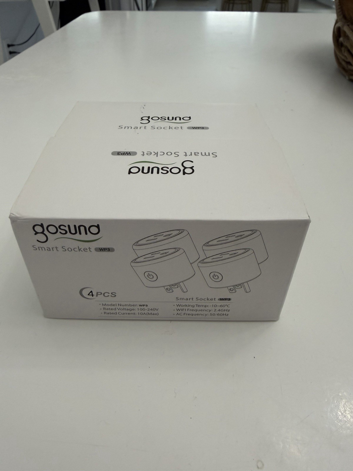 Gosund Smart WP3 White Wireless Wi-Fi Smart Plugs 4 Pieces
