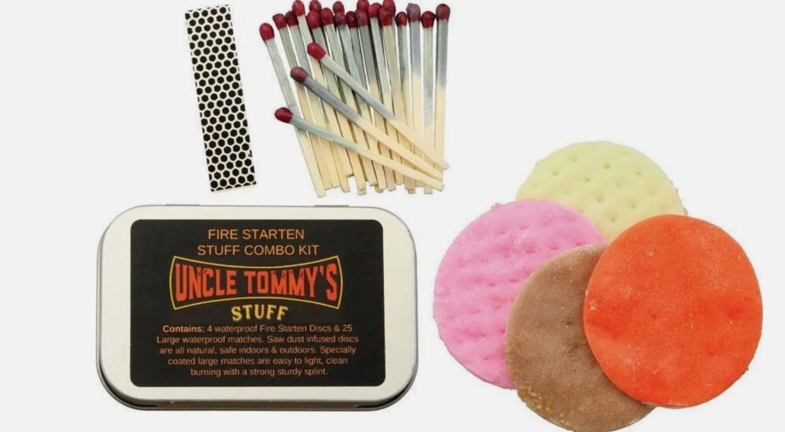 Uncle Tommy's Stuff  Fire Starten Stuff Combo Kit  Camping indoors and outdoor