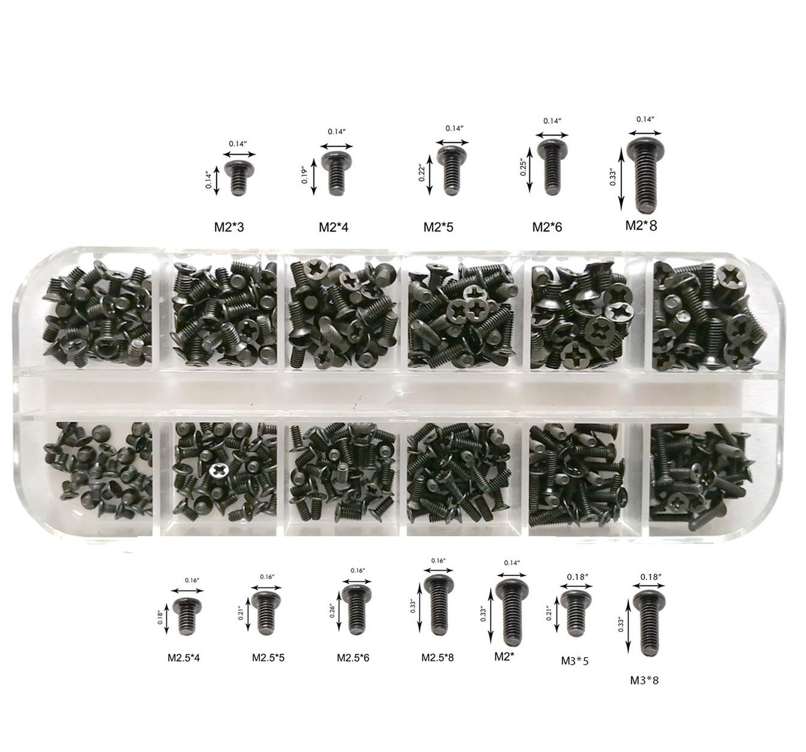 360pcs 12sizes Laptop Notebook Tiny Computer Replacement electronic Screws As...