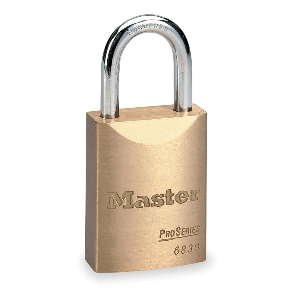 MASTER LOCK 6830NKA Keyed Padlock, 25/32 in,Rectangle,Gold 4EZH3