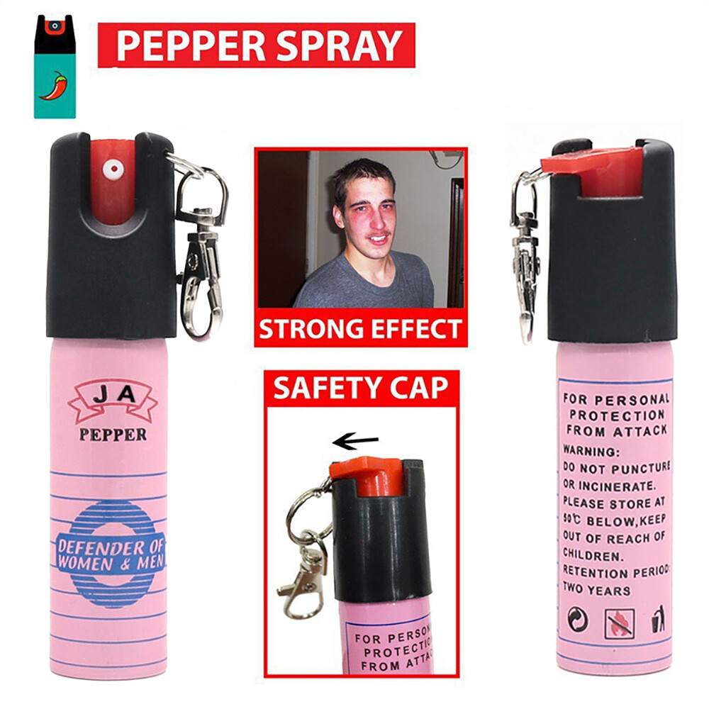 3 PACK Pepper Spray Keychain 0.68oz Women Self Defense Security Pink