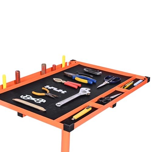 Mechanics Rolling Work Table Mobile Tray Table for Shop, Garage, Adjustable