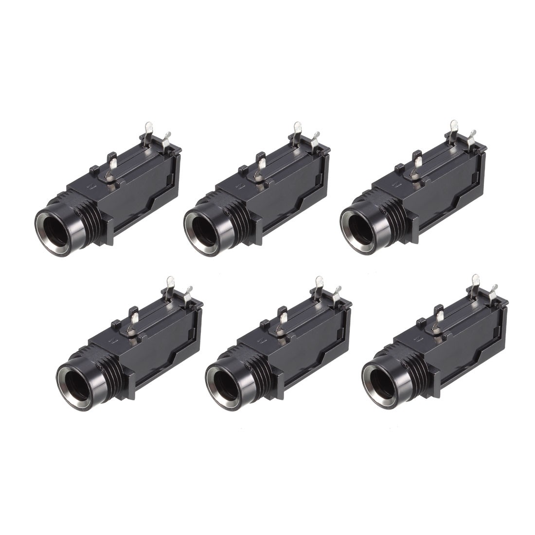 PCB Mount 6.35mm 3 Pin Socket Headphone Stereo Jack Audio Video Connector  6Pcs