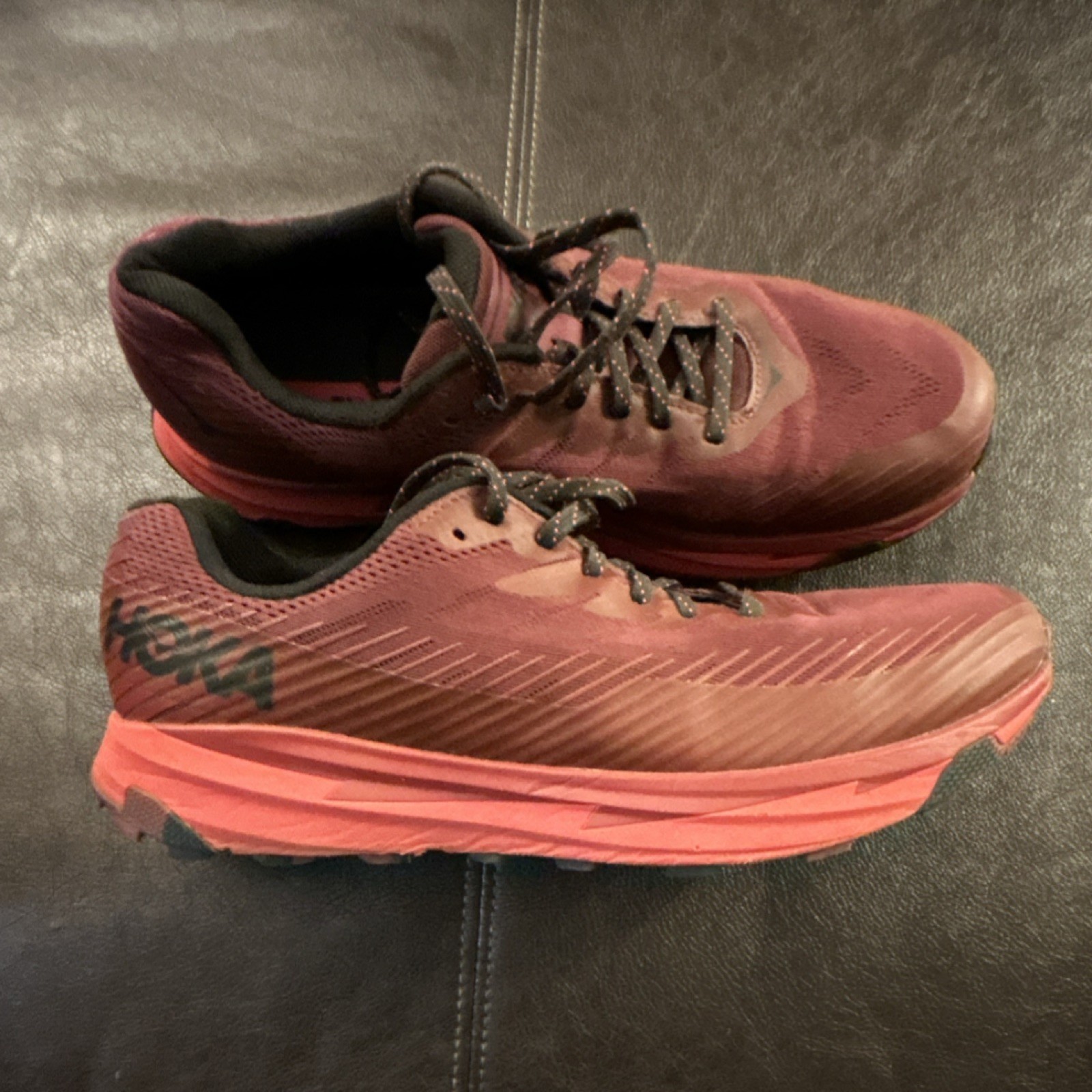 HOKA ONE ONE Torrent 2 Men's Trail Running Shoes Red Black Breathable US 11.5