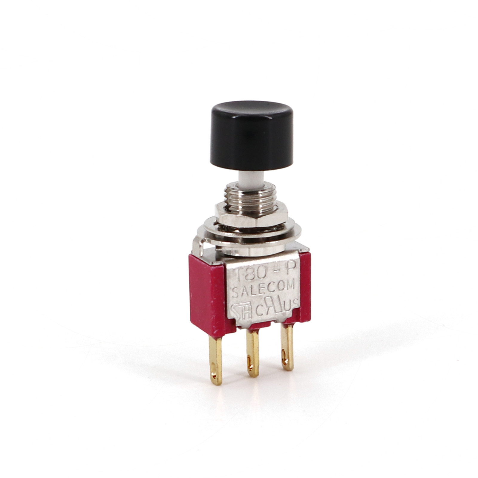 Salecom P8701-FBR 3-Pin Snap-Acting Click Momentary ON-MOM Mini Pushbutton Swith