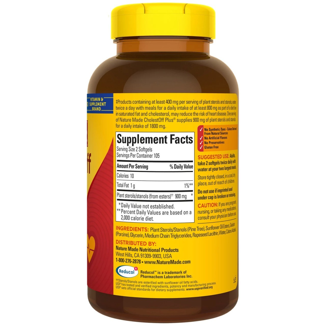 Nature Made CholestOff Plus 210 Softgels - Phytosterols for Heart Health