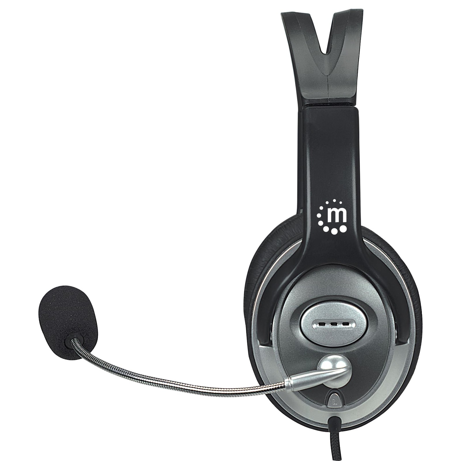Wired Headset with Microphone, 8 ft Braided Cable, Volume Control, 3.5mm Jack