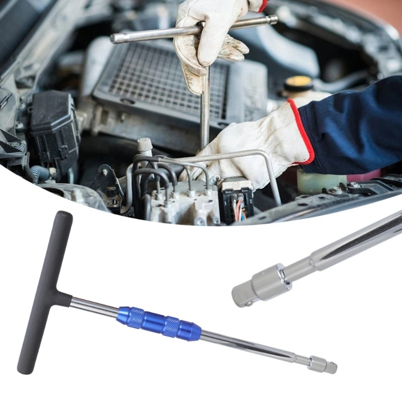Quick Change T Handle Socket Wrench Set Include T Bar with 1/4" to 3/8" Adapter