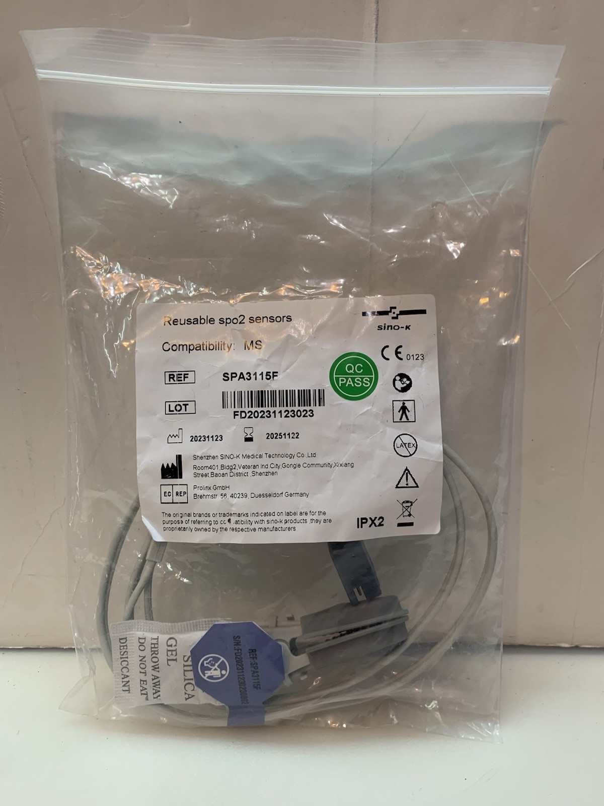 Sino-K Spo2 Reusable Sensor SPA3115F 9 Pins Compatible MS