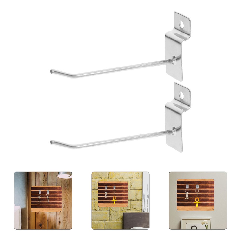 20Pcs Reusable Silver Panel Hooks Slatwall Display Hooks for Retail and Home Use