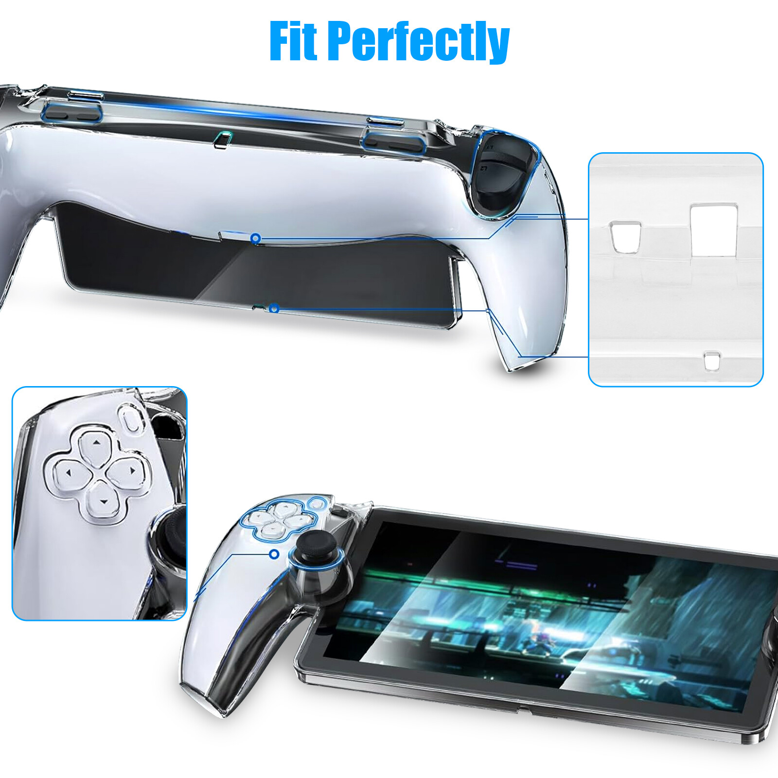 Protective Case PC Cover Protector Kit For PS5 Playstation Portal Remote Player