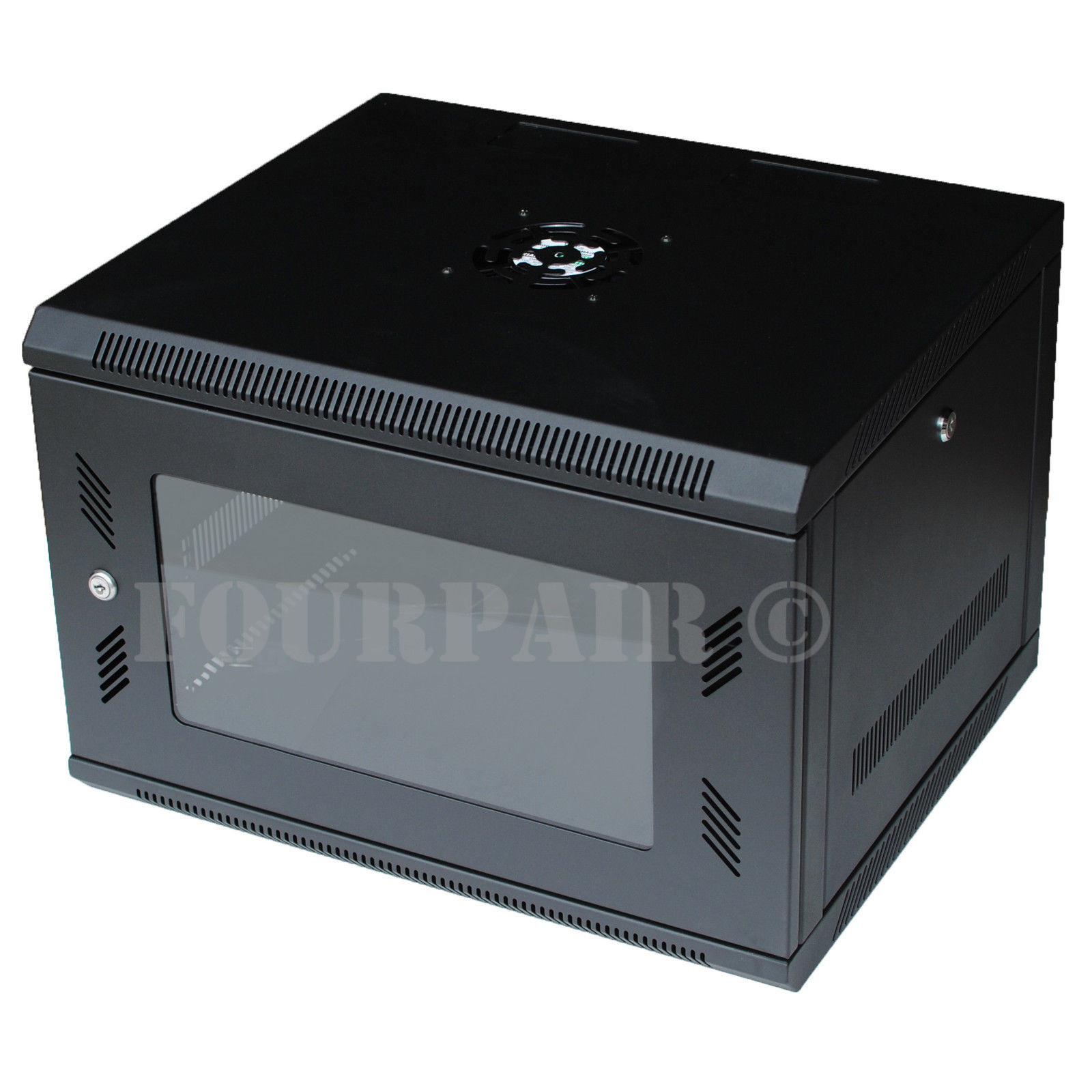 6U Wall Mount IT Server Network Cabinet Data Rack Locking Glass Door 24" Deep