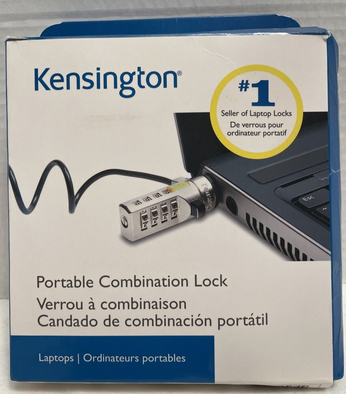 Kensington Portable Combination Lock Laptop Devices Coiled Cable