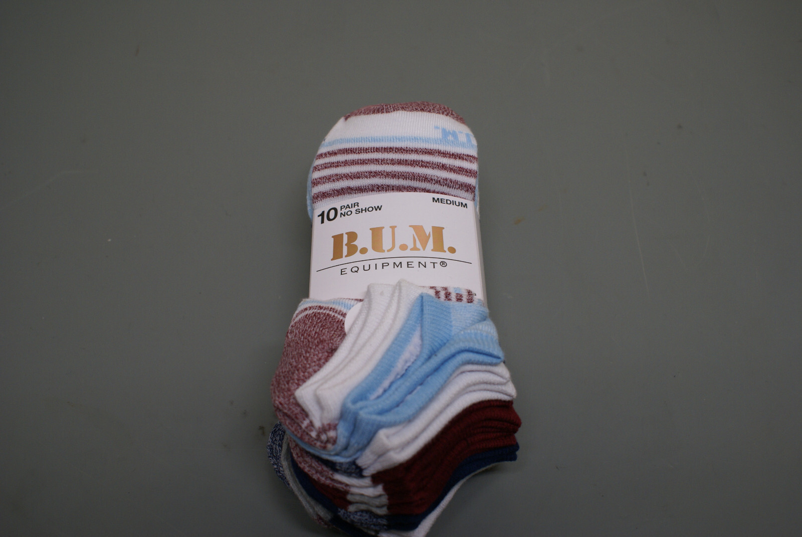 10 Pairs Womens BUM Equipment Assorted No Show Socks Medium Sz 5-9 2C