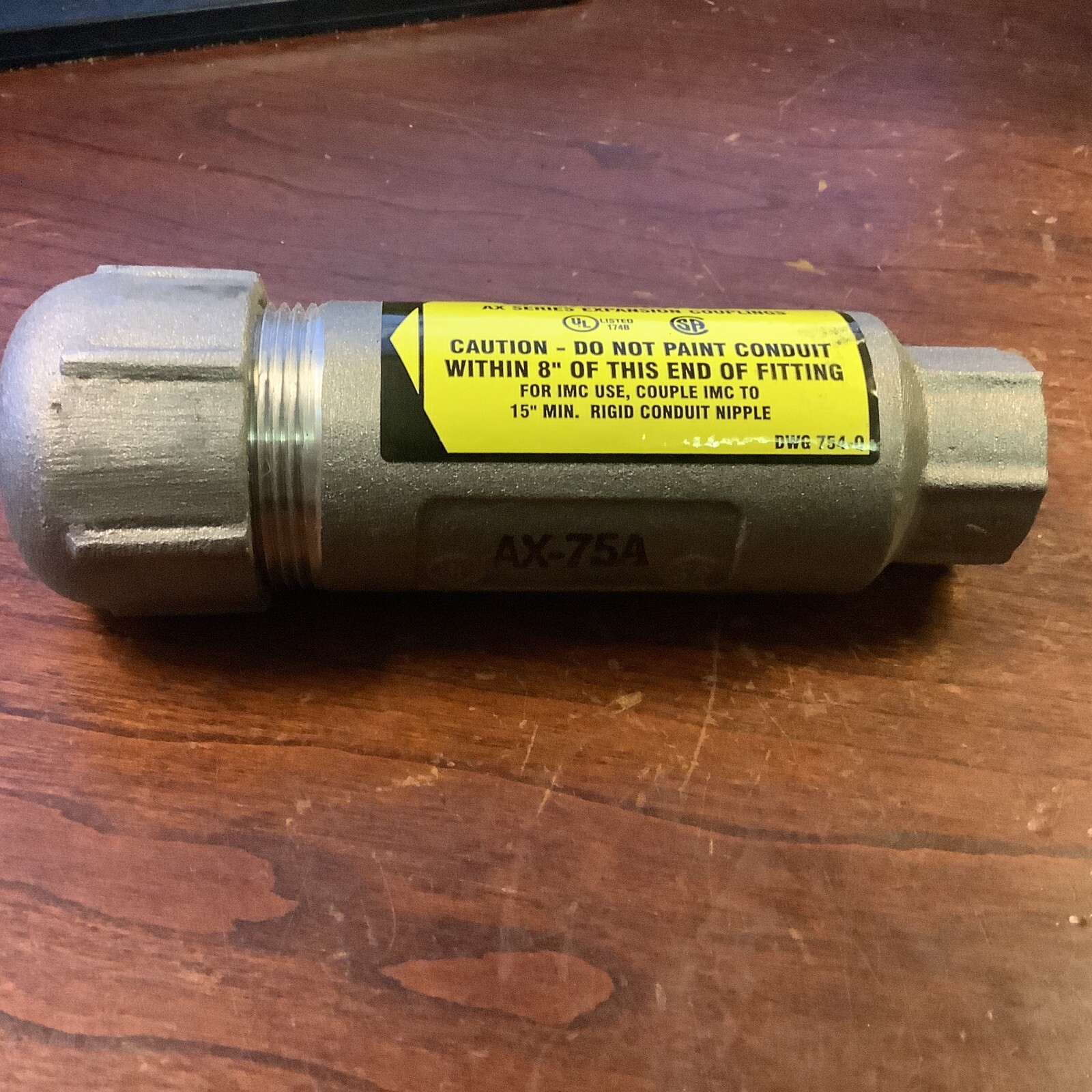 O-Z Gedney AX75A Expansion Coupling Aluminum Fitting 3/4” Conduit